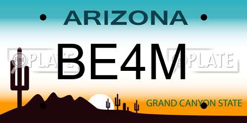 BE4M Arizona License Plate