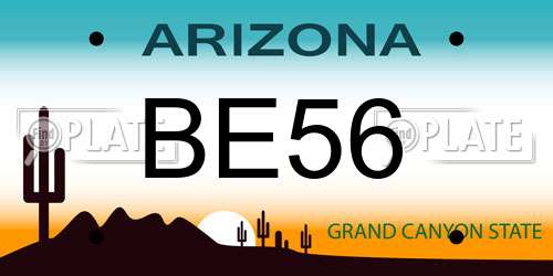 BE56 Arizona License Plate