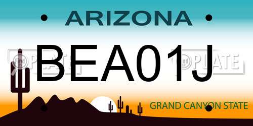 BEA01J Arizona License Plate