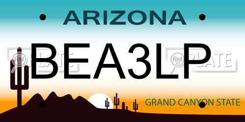 BEA3LP Arizona License Plate