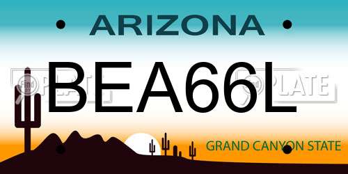 BEA66L Arizona License Plate