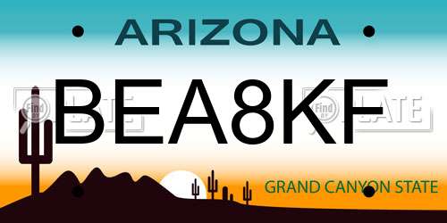 BEA8KF Arizona License Plate