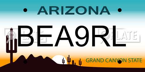 BEA9RL Arizona License Plate