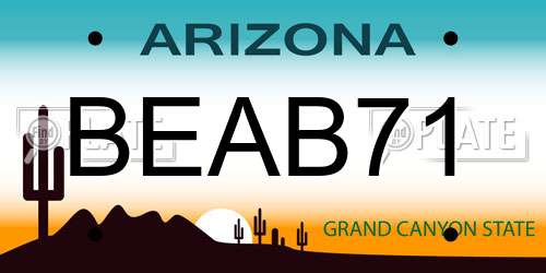 BEAB71 Arizona License Plate