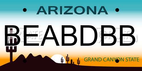 BEABDBB Arizona License Plate