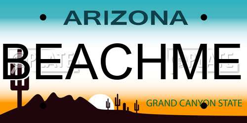 BEACHME Arizona License Plate