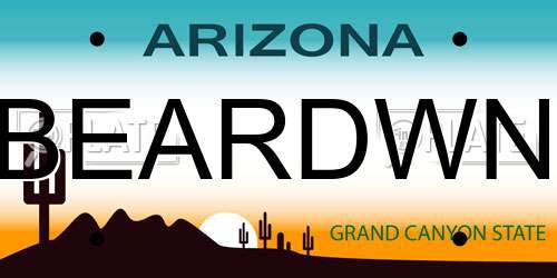 BEARDWN Arizona License Plate