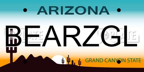BEARZGL Arizona License Plate