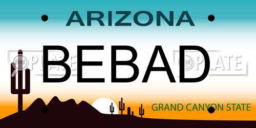 BEBAD Arizona License Plate
