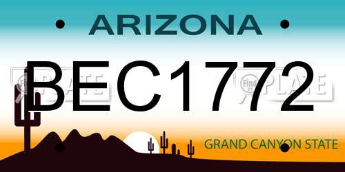 BEC1772 Arizona License Plate