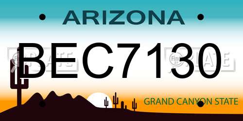 BEC7130 Arizona License Plate