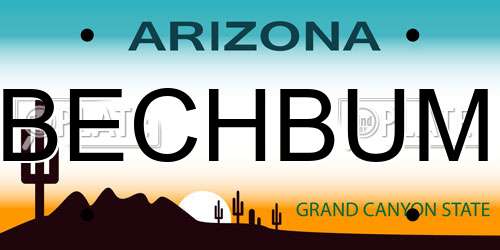 BECHBUM Arizona License Plate