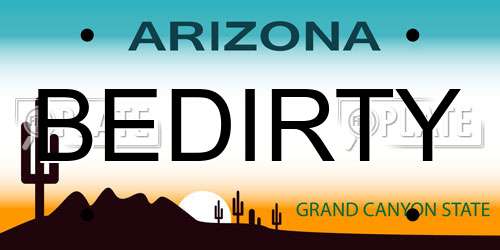BEDIRTY Arizona License Plate