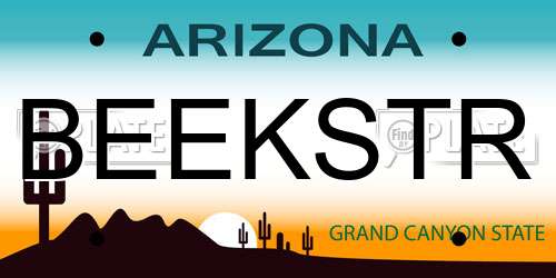 BEEKSTR Arizona License Plate