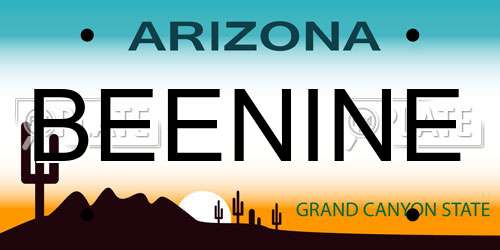 BEENINE Arizona License Plate