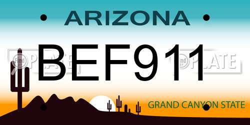BEF911 Arizona License Plate