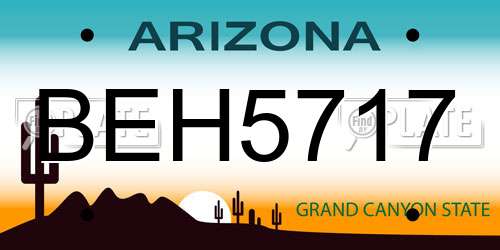 BEH5717 Arizona License Plate
