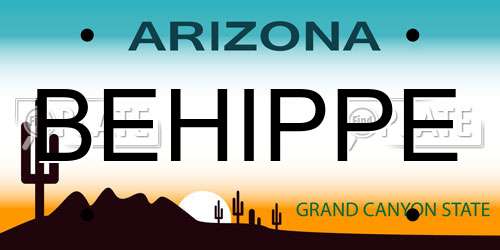 BEHIPPE Arizona License Plate