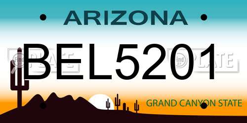 BEL5201 Arizona License Plate