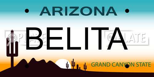 BELITA Arizona License Plate