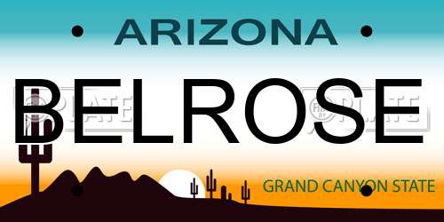 BELROSE Arizona License Plate