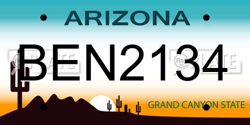 BEN2134 Arizona License Plate