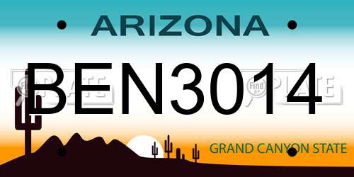 BEN3014 Arizona License Plate