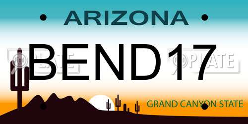 BEND17 Arizona License Plate