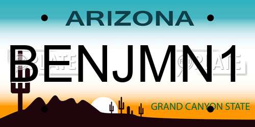 BENJMN1 Arizona License Plate
