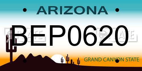 BEP0620 Arizona License Plate