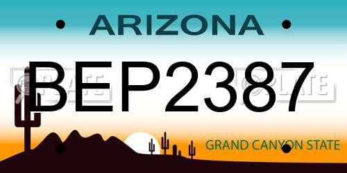 BEP2387 Arizona License Plate