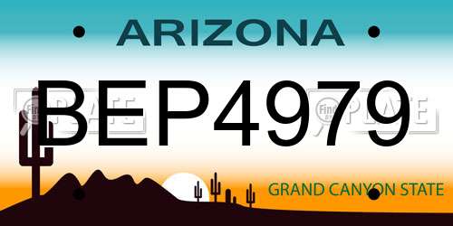 BEP4979 Arizona License Plate