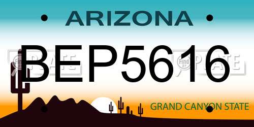 BEP5616 Arizona License Plate