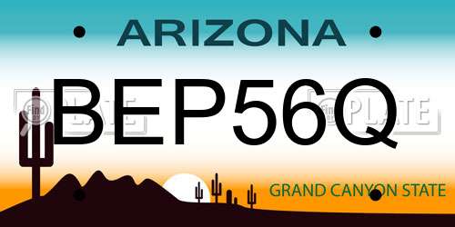 BEP56Q Arizona License Plate