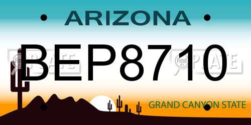 BEP8710 Arizona License Plate