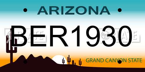 BER1930 Arizona License Plate