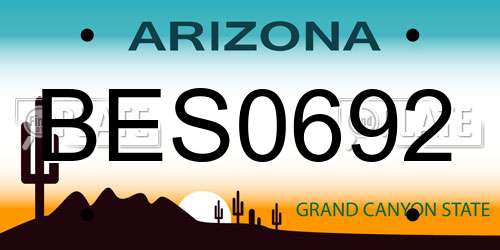 BES0692 Arizona License Plate
