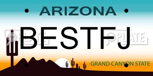 BESTFJ Arizona License Plate