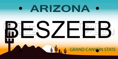 BESZEEB Arizona License Plate