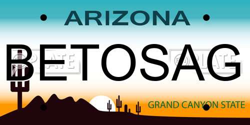 BETOSAG Arizona License Plate