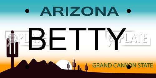 BETTY Arizona License Plate