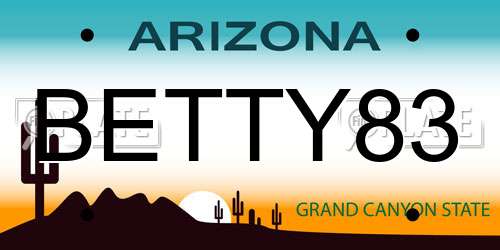 BETTY83 Arizona License Plate