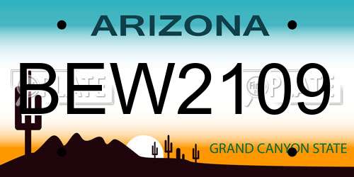 BEW2109 Arizona License Plate