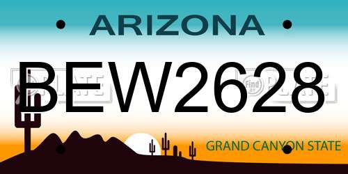 BEW2628 Arizona License Plate