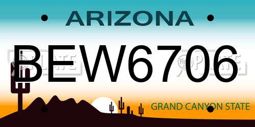 BEW6706 Arizona License Plate