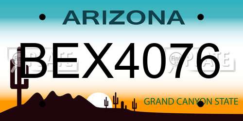 BEX4076 Arizona License Plate