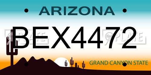 BEX4472 Arizona License Plate