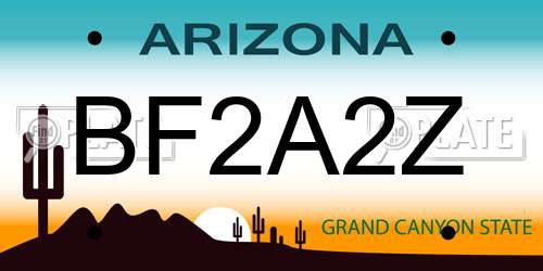 BF2A2Z Arizona License Plate