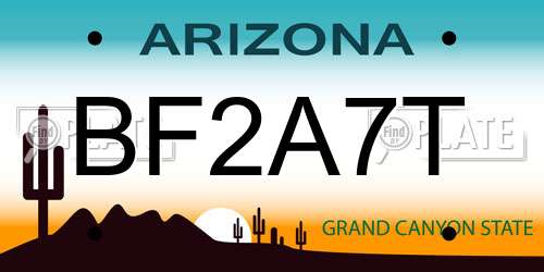 BF2A7T Arizona License Plate