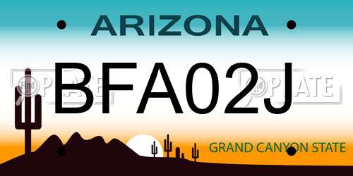 BFA02J Arizona License Plate